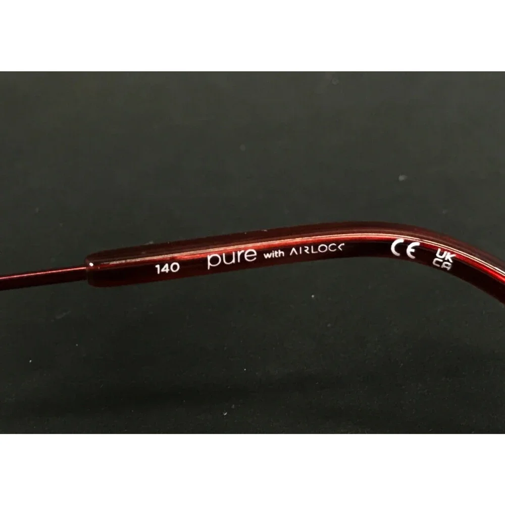 Pure Eyeglasses Frames Patina 202 602 Wine Rimless Titanium Crystals 49-18-140